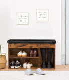 NNEDSZ Shoe Storage Bench with Padded Cushion,Flip-Open Storage Box and Adjustable Shelf for Entryway and Living Room
