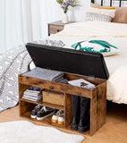 NNEDSZ Shoe Storage Bench with Padded Cushion,Flip-Open Storage Box and Adjustable Shelf for Entryway and Living Room