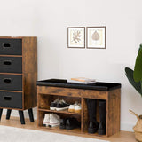 NNEDSZ Shoe Storage Bench with Padded Cushion,Flip-Open Storage Box and Adjustable Shelf for Entryway and Living Room