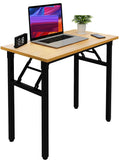 NNEDSZ Sturdy and Heavy Duty Foldable Office Computer Desk (Teak, 80cm)