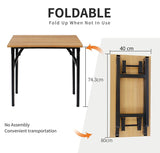 NNEDSZ Sturdy and Heavy Duty Foldable Office Computer Desk (Teak, 80cm)