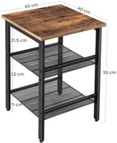 NNEDSZ Side Table, 2 Mesh Shelves