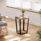 NNEDSZ Round Side Table Shelf