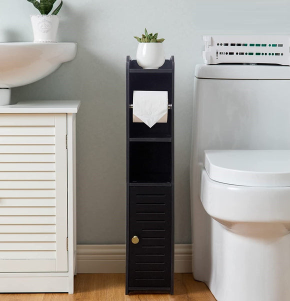 NNEDSZ Toilet Paper Roll Holder for Bathroom with roller (Black, 76cm)