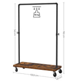 NNEDSZ Industrial Pipe Rolling Garment Rack Shoe Shelf