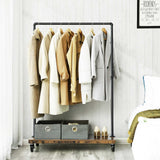 NNEDSZ Industrial Pipe Rolling Garment Rack Shoe Shelf