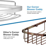 NNEDSZ 2 Pack Wall Mounted Adhesive Stainless Steel with Hooks Bathroom Shelf Storage Organizer