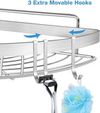 NNEDSZ 2 Pack Wall Mounted Adhesive Stainless Steel with Hooks Bathroom Shelf Storage Organizer