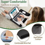 NNEDSZ Portable Laptop Desk with Device Ledge, Mouse Pad and Phone Holder for Home Office (Black, 43cm)