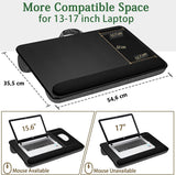 NNEDSZ Portable Laptop Desk with Device Ledge, Mouse Pad and Phone Holder for Home Office (Black, 43cm)