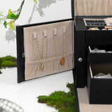 NNEDSZ Lockable Jewelry Box 3-Tier Display Case