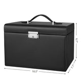 NNEDSZ Lockable Jewelry Box 3-Tier Display Case