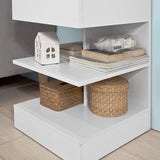 NNEDSZ White Side Table Bedside Table with 1 Drawer and 3 Shelves