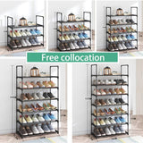NNEDSZ 4-Tier Stainless Steel Shoe Rack Storage Organizer to Hold up to 20 Pairs of Shoes (80cm, Black)