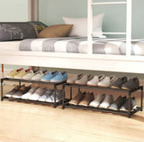 NNEDSZ 4-Tier Stainless Steel Shoe Rack Storage Organizer to Hold up to 20 Pairs of Shoes (80cm, Black)