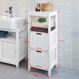 NNEDSZ Freestanding Cabinet with 2 Drawers and Shelf for Bathroom
