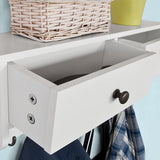 NNEDSZ Wall Rack with 2 Drawers and 5 Hooks