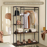 NNEDSZ Industrial Garment Coat Rack Hanger Organizer and Shoe Storage (Black)