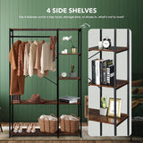 NNEDSZ Industrial Garment Coat Rack Hanger Organizer and Shoe Storage (Black)