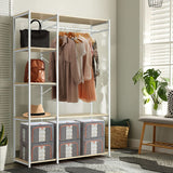 NNEDSZ Industrial Garment Coat Rack Hanger Organizer and Shoe Storage (White)
