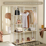 NNEDSZ Industrial Garment Coat Rack Hanger Organizer and Shoe Storage (White)
