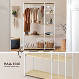 NNEDSZ Industrial Garment Coat Rack Hanger Organizer and Shoe Storage (White)