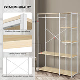 NNEDSZ Industrial Garment Coat Rack Hanger Organizer and Shoe Storage (White)