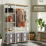 NNEDSZ Industrial Garment Coat Rack Hanger Organizer and Shoe Storage (White)