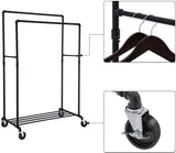 NNEDSZ Industrial Pipe Clothes Rack Wheels , 110Kg load