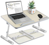NNEDSZ Large Size Folding and Adjustable Laptop Bed Tray Table for, Writing, Drawing and Working - 60 x 30 cm (White)