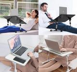 NNEDSZ Large Size Folding and Adjustable Laptop Bed Tray Table for, Writing, Drawing and Working - 60 x 30 cm (White)