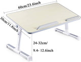 NNEDSZ Large Size Folding and Adjustable Laptop Bed Tray Table for, Writing, Drawing and Working - 60 x 30 cm (White)