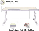 NNEDSZ Large Size Folding and Adjustable Laptop Bed Tray Table for, Writing, Drawing and Working - 60 x 30 cm (White)