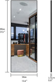 NNEDSZ Set of 2 Full-Length Mirror Long Standing for Bedroom and Bathroom (80 x 34m, Black)