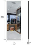 NNEDSZ Full-Length Mirror Long Standing for Bedroom and Bathroom (80 x 34 cm, Black)