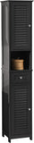 NNEDSZ Freestanding Tall Bathroom Cabinet 170 x 32 x 30 cm (Black)