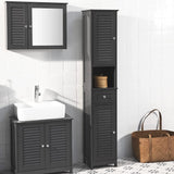 NNEDSZ Freestanding Tall Bathroom Cabinet 170 x 32 x 30 cm (Black)