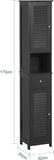 NNEDSZ Freestanding Tall Bathroom Cabinet 170 x 32 x 30 cm (Black)