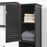 NNEDSZ Freestanding Tall Bathroom Cabinet 170 x 32 x 30 cm (Black)