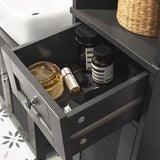 NNEDSZ Freestanding Tall Bathroom Cabinet 170 x 32 x 30 cm (Black)