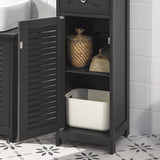 NNEDSZ Freestanding Tall Bathroom Cabinet 170 x 32 x 30 cm (Black)