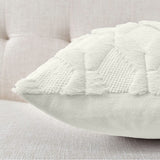 NNEDSZ 2 Pack Decorative Boho Throw Pillow Covers 45 x 45 cm (White)