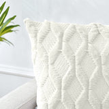 NNEDSZ 2 Pack Decorative Boho Throw Pillow Covers 45 x 45 cm (White)