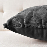 NNEDSZ 2 Pack Decorative Boho Throw Pillow Covers 45 x 45 cm (Black)