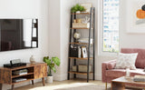 NNEDSZ 5 Tiers A-shaped Ladder Storage Shelf, Rustic, Brown