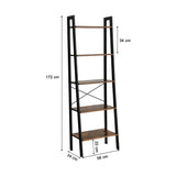 NNEDSZ 5 Tiers A-shaped Ladder Storage Shelf, Rustic, Brown