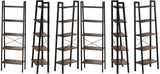 NNEDSZ 5 Tiers A-shaped Ladder Storage Shelf, Rustic, Brown