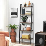 NNEDSZ 5 Tiers A-shaped Ladder Storage Shelf, Rustic, Brown