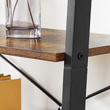 NNEDSZ 5 Tiers A-shaped Ladder Storage Shelf, Rustic, Brown