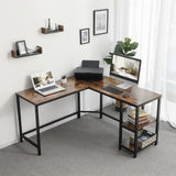 NNEDSZ L-Shaped Desk with Shelves